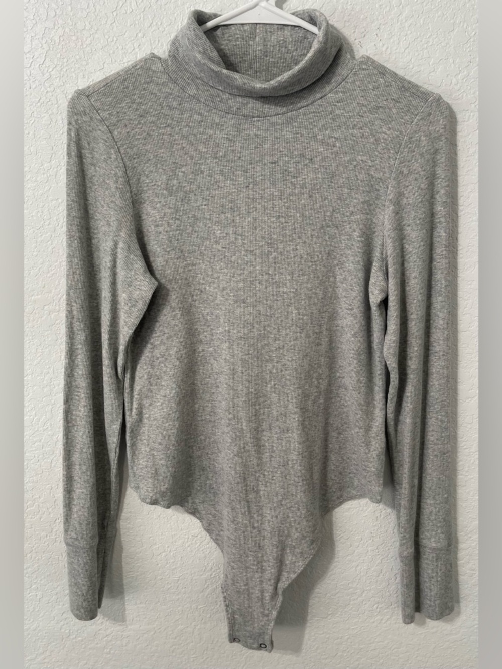 aerie Gray Turtleneck Long-Sleeve Bodysuit